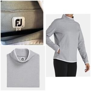 FJ FootJoy Pullover Brushed Back Pique Cowl Sweater
